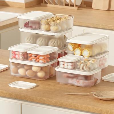 300ml/600ml Sealed Storage Box Refrigerator Food Container with Lid Plastic Fruit Meat Freezing Sealing Box Kitchen Storage Case