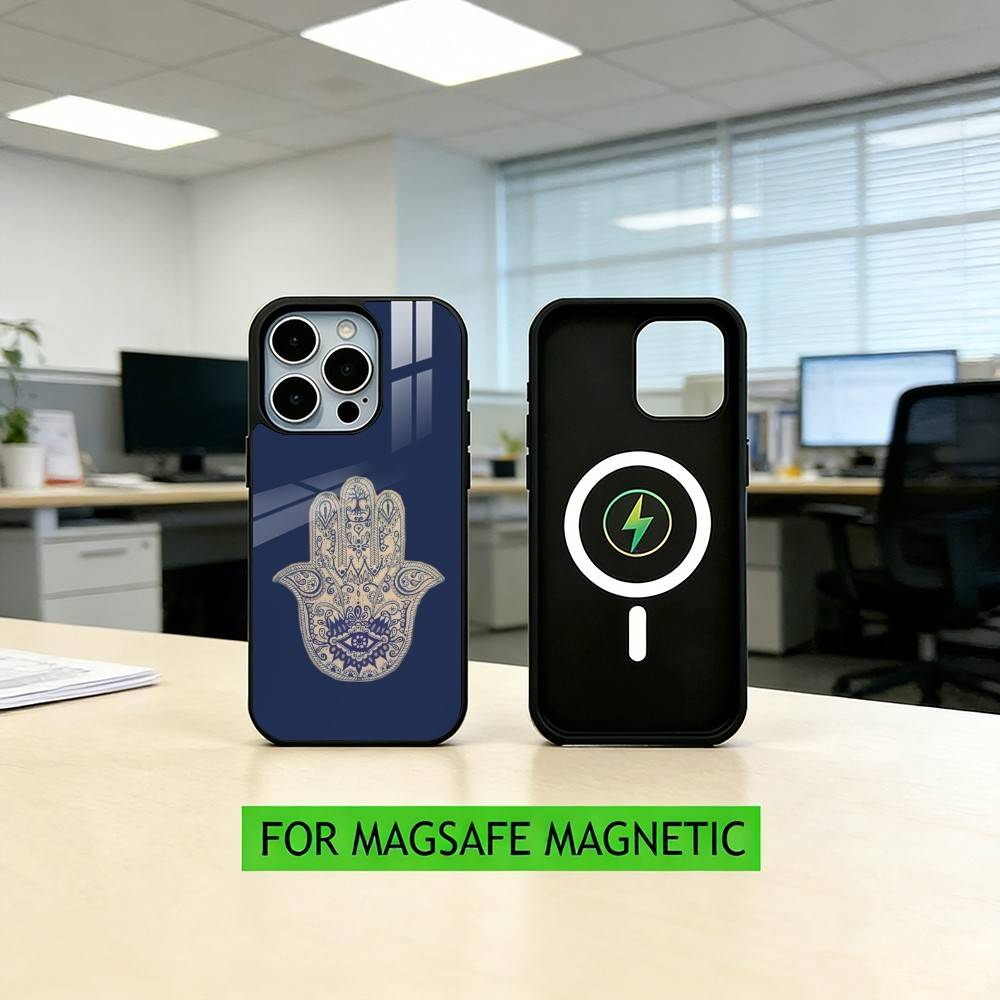 H-Hamsa H-Hand-D Phone Case For iPhone17,16,15,14,13,12,11 Plus,Pro Magnetic with Magsafe Wireless Charging