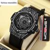 Herren Diamant Set Geometrisches Zifferblatt Leuchtend Wasserdicht Herren Kreative Quarz Uhr