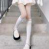 Women Lolita Lace-edge Bow Velvet Stockings Mid Leg Socks Thin Breathable Soft Cute College Style Kawaii JK Knee High Calf Socks