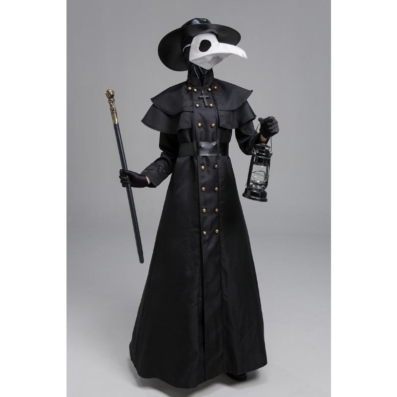 Halloween Adult Medieval Steampunk Wind European and American Plague Doctor Costume Bird Beak Crow Long Beak Mask Costume