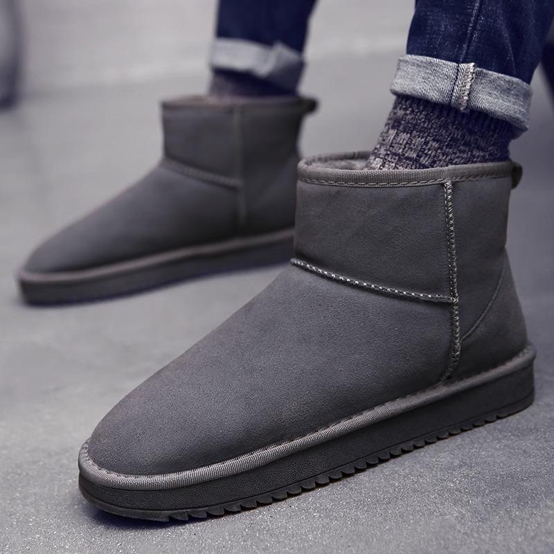 Snow boots women's 2025 new winter piled thickened short boots matte non-slip medium tube warm thick-soled cotton shoes