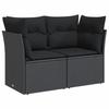 VidaXL Garden Sofa with Cushions 2-Seater, Seat with Backrest, Patio Furniture Backyard Terrace Outdoor, Black 365963