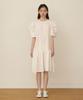 OPENING SUNSHINE Back Ribbon Shirring Dress_White