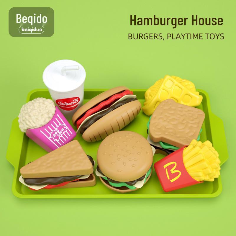 Kids' Play Food Set: French Fries, Cola, Hamburger Shop Simulation for Boys & Girls.