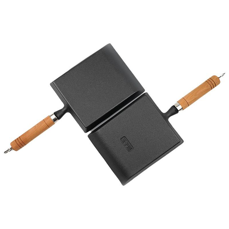 Uncoated Cast Iron Square Tamagoyaki Pan - Thick, Non-Stick Japanese Omelette Frying Pan