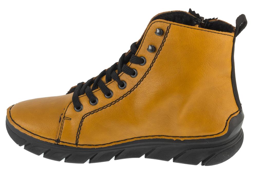 RIEKER Booties, Womens Yellow Lace-up Shoes