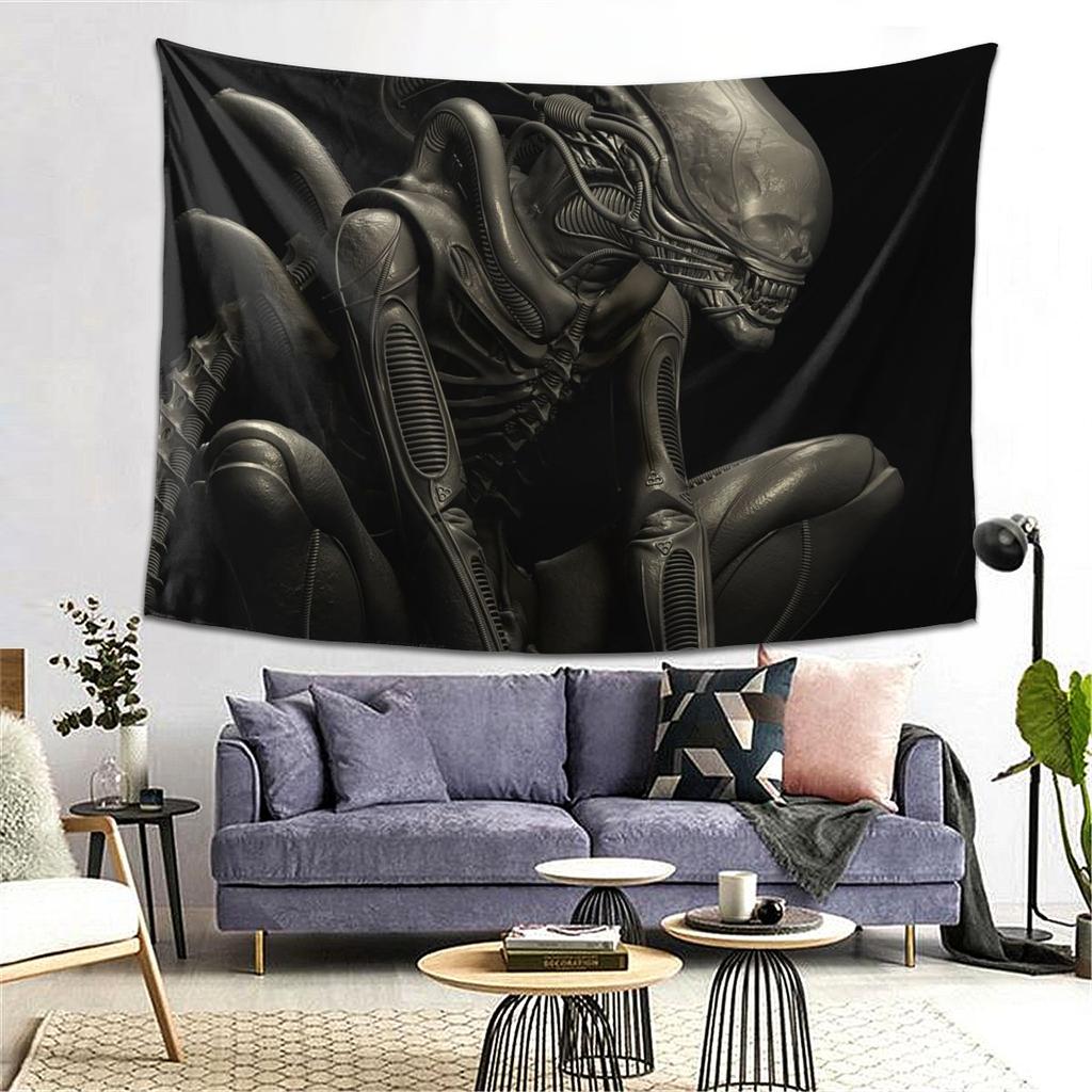 Xenomorph Alien Tapestry Decoration Art Aesthetic Tapestries for Living Room Bedroom Home Wall Cloth Wall Hanging