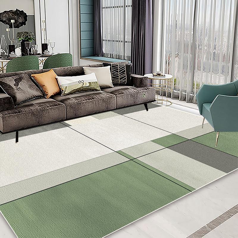 Simple Green Carpets for Living Room Decoration Hong Sofa Area Non-slip Floor Mat Light Luxury Bedroom Cloakroom Rugs Washable