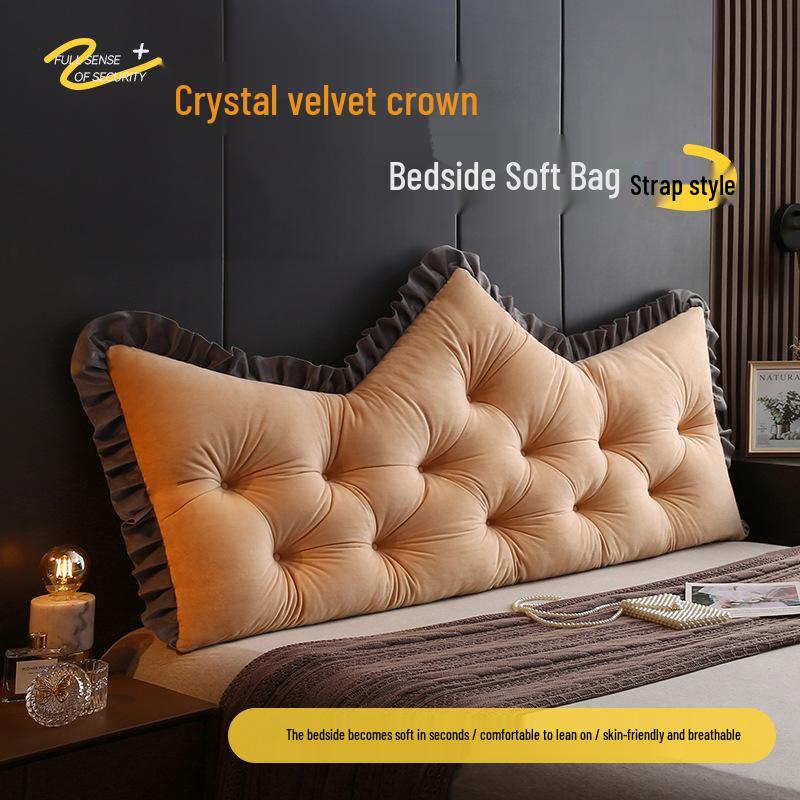 

2025 Европейский принцессный стиль диван изголовье подушка поясничная поддержка татами подушка 180x60x16cm (With Straps)