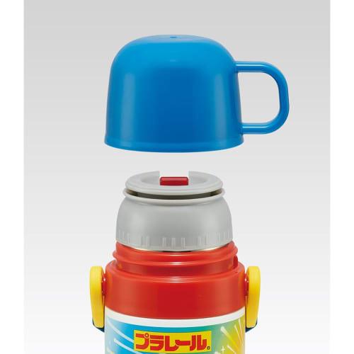 Skater Children's Stainless Steel Water Bottle, 2-Way Design, 470ml (Direct Drinking) or 430ml (Cup Drinking), Plarail Design, Kid-Friendly and Lightw