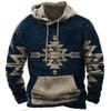 Cross border new casual trend hoodie hoodie retro 3D printed men's sportswear European and American streetwear