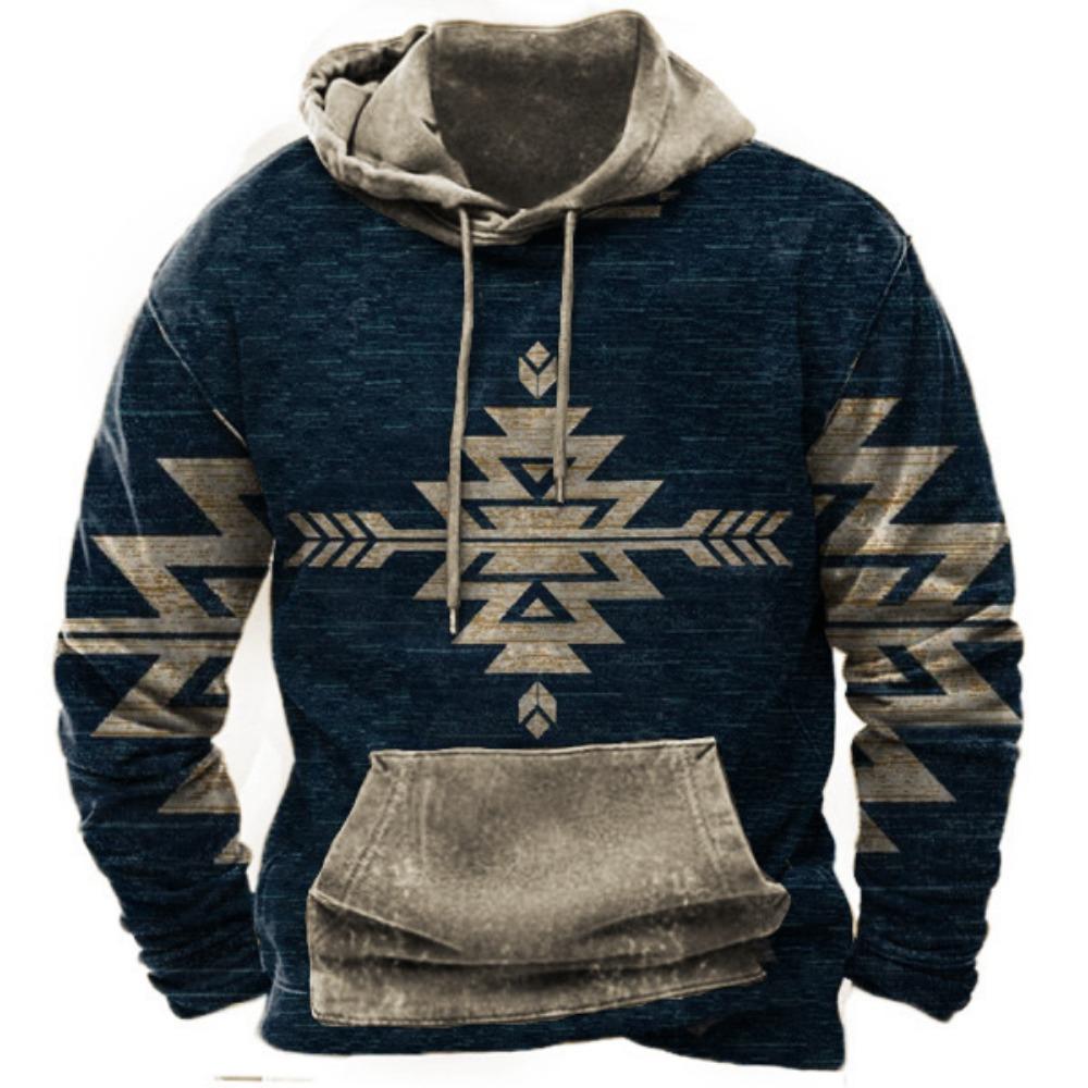 Cross border new casual trend hoodie hoodie retro 3D printed men's sportswear European and American streetwear