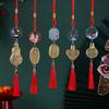 Chinese New Year Decoration Mini Golden Hollow Lantern Ornament Lucky Hanging Tassel Pendant for Fortune Wealth Success Home Kitchen Bonsai Tree Car