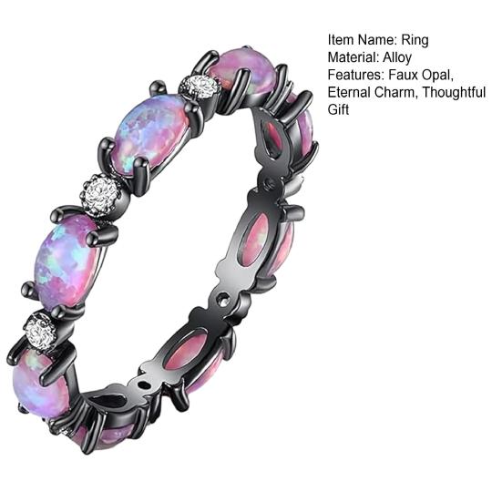 Inel Opal Imitat Strălucire Eternă Opal Fals Oval Radiant Iubire Infinită