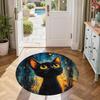 Cat Round Office Rug Perfect for Living Rooms Hallway Balcony Playrooms Anti-slip Round Rug Anime Office Decor