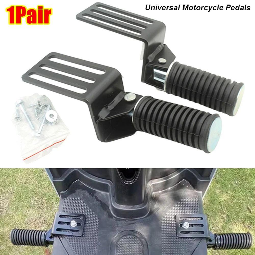 1Pair Foldable Front Footrests Metal Footpeg Durable Motorcycle Pedals For Electric Vehicles