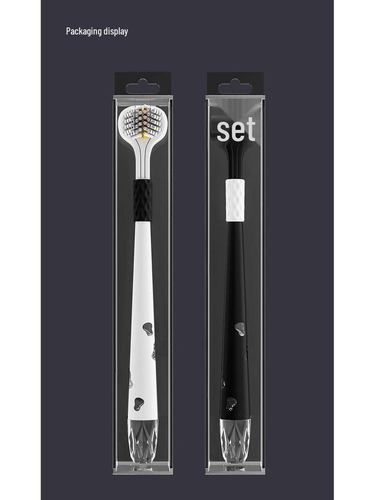 Brosse à Dents Adulte à Soies Douces Triple Face pour Hommes et Femmes - Lot Familial en Forme de U