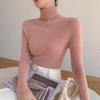 Women's Slim Fit Wool & Cashmere High Neck Sweater - Seamless, Solid Color for Autumn/Winter.