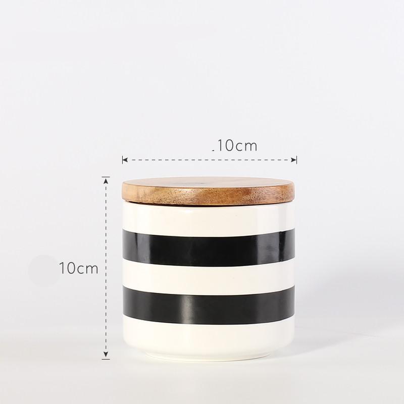 

Черные герметичные банки в скандинавском стиле с геометрическим рисунком и крышками. Керамические банки для хранения. Чайные банки, баночки для конфет и печенья. Аксессуары для дома WSHYUFEI. 550ml