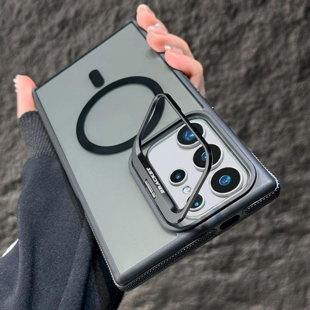 Luxus Kamerobjektiv Kickstand Halter Für Magsafe Magnet Hülle Für Samsung S26 S25 S24 S23 FE S22 Ultra Plus Stoßfester Ständer Hülle