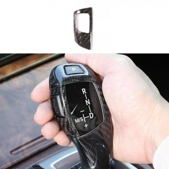 Gear Shift Knob Cover 2011-17 Central Console For BMW 5 Series Dry Carbon Fiber
