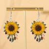 Acrylic Earrings For Daily Outfits Bright Summer Theme Lightweight Comfortable Wear Sunflower Dangle Ear Accessories