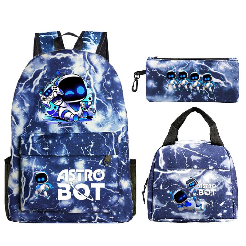 Neues Astro Bot Spiel Merchandise Druck Grund- und Sekundarschule Schultasche Außenhandel Freizeit Kinder Federmäppchen Lunchtasche