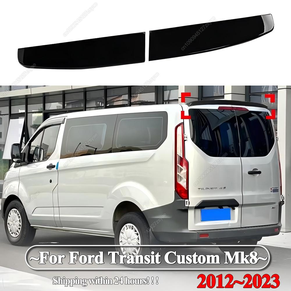 Car Rear Trunk Roof Spoiler Lid Wing Cover For Ford Transit Custom Mk8 2012-2025 Double Door ABS Gloss Black Bodykits Tuning