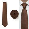[S&W SHLAX&WING] Men's Brown Copper Formal Tie with White Dots, Extra Long Tie