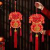 Chinese New Year Hanging Pendants Traditional Fu Character Wall Door Flag Decor Tassels Red Good Luck Spring Festival Ornament