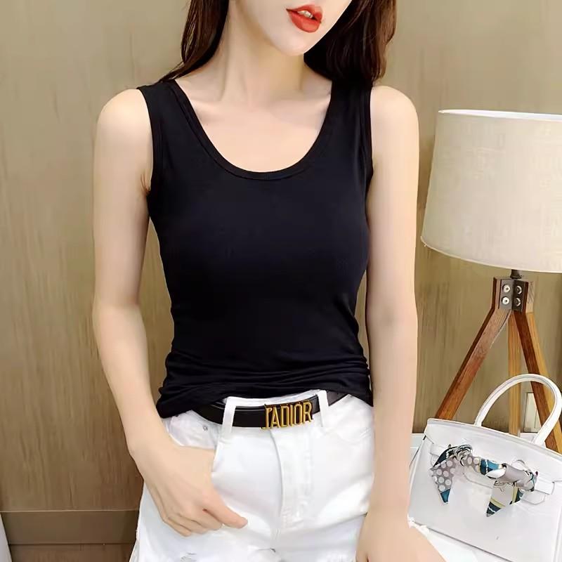 GMXIA Thread Modal Base Vest for Women's Summer Temperament I-word Solid Color Vest with Top Tide