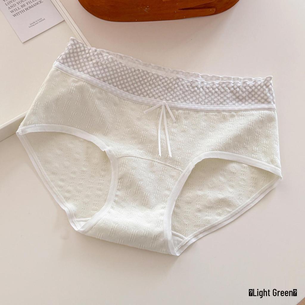 Japanese Sweet Floral Cotton Mid-High Waist Antibacterial Summer Girly Triangle Panties