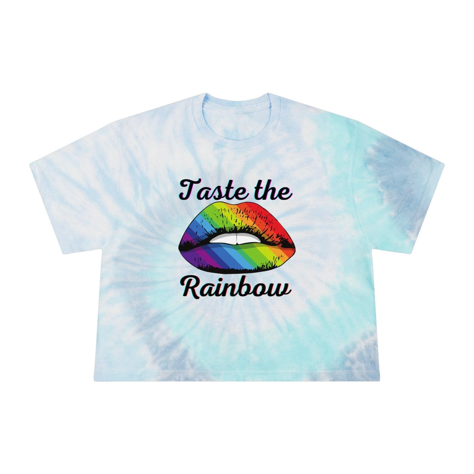 Tie-Dye Crop Tee: Rainbow Lips - LGBTQI+ Pride Shirt S