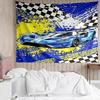 Car Print Tapestry, Backdrop, Easy Setup, Ideal for Bedroom, Office & Living Room, with Aesthetic Wall Hanging Decor.