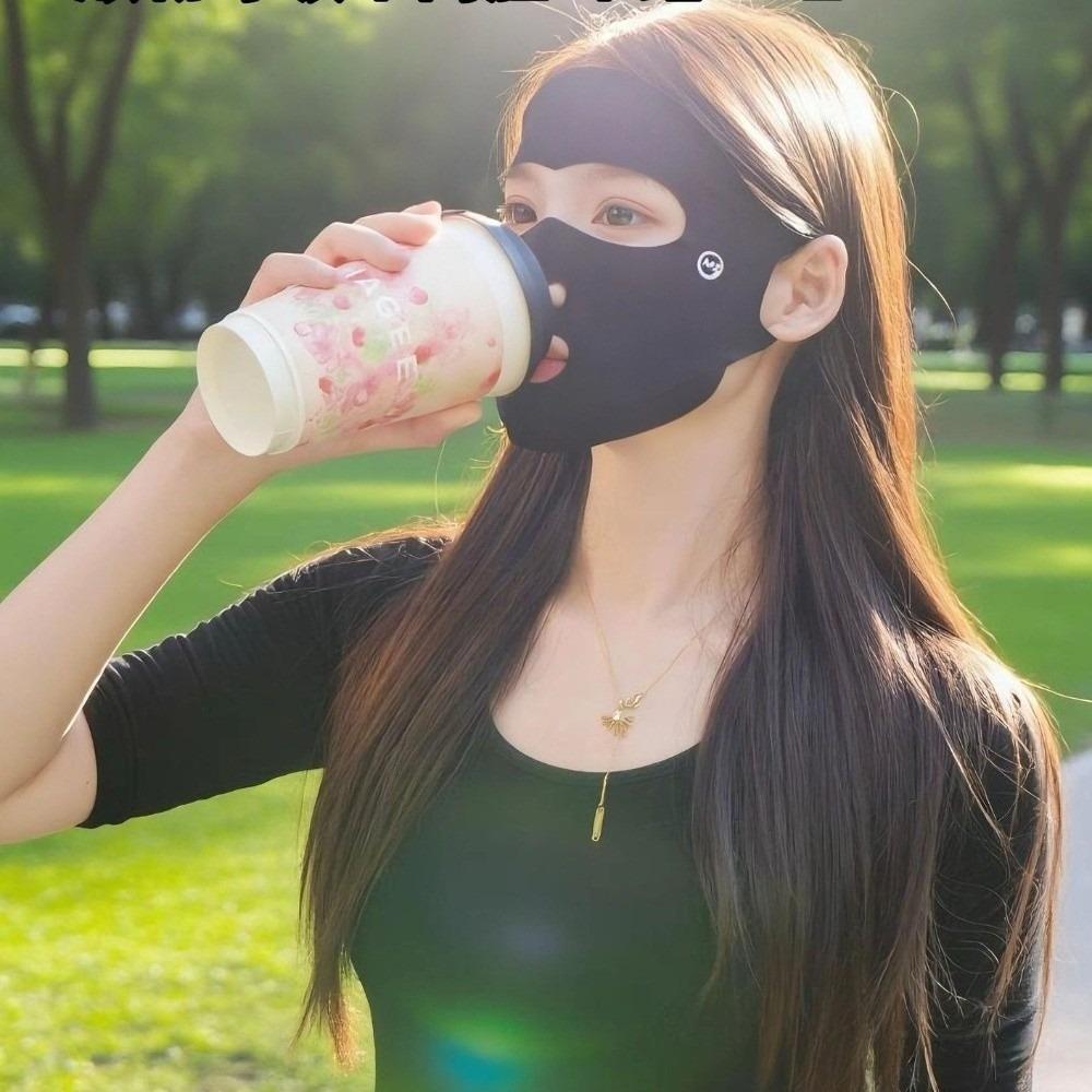 

Traceless Ice Silk Mask Breathable Riding Face Mask New Face Cover Scarf Summer чорний