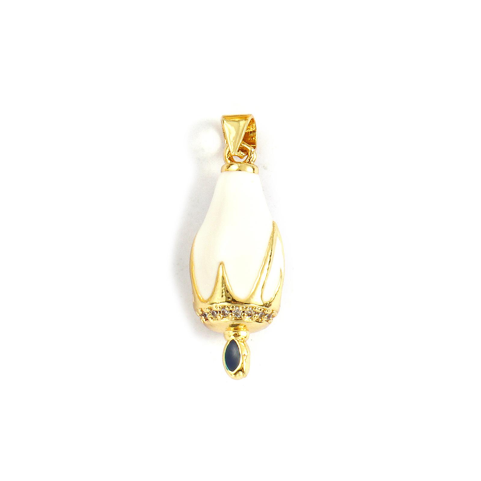 

1 Piece Brass & Cubic Zirconia Charms 18k Gold Plated Enamel 3D Hot Air Balloon Lantern Pendants For DIY Necklace Jewelry Making