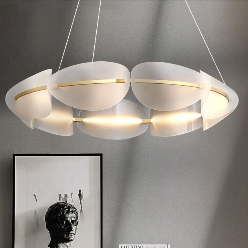 Lampă cu pandantiv cu LED nordic Decor modern pentru casă Lampă cu suspendare Decor cameră Dormitor Sufragerie Candelabru cu flori de lux acrilic