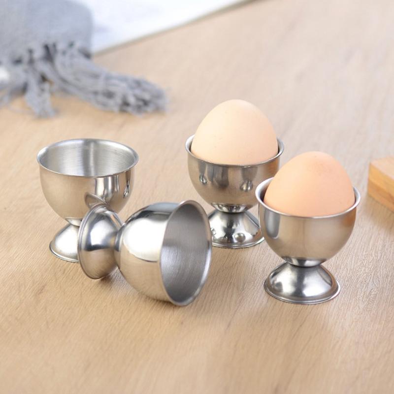 4Pcs Stainless Steel Soft Boiled Egg Cups Holder Tabletop Cup Kitchen Tools Sets