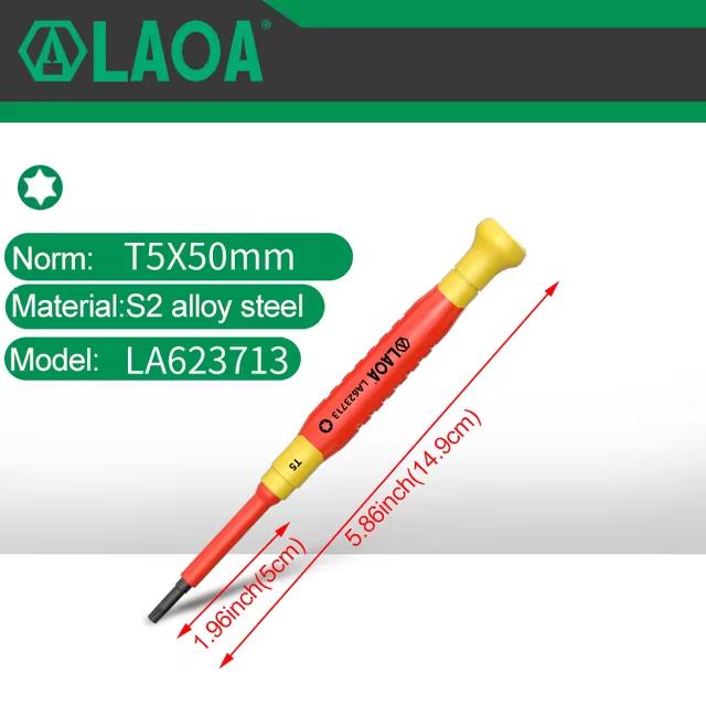 LAOA Insulated Precision Screwdriver a Cross Small Size Screwdriver To Remove Eyeglasses Clocks and Watches Cell Phone Notebook