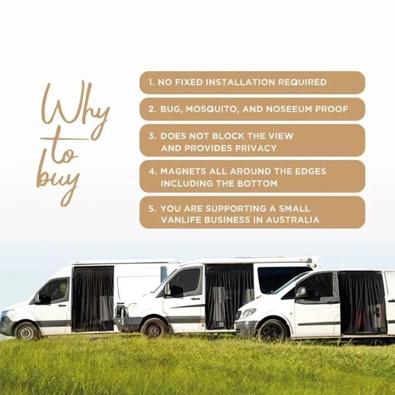 New Universal Magnetic Prevent Mosquito Fly Screen Net Camper Van Mosquito Curtain RV Tailgate Sunshade Net Insect Proof Curtain