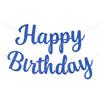 Happy Birthday Banner Pre-strung No DIY Glitter Birthday Party Banner Sign Wall Decor Door Banners for Men Women Boys Girls Party Backdrop