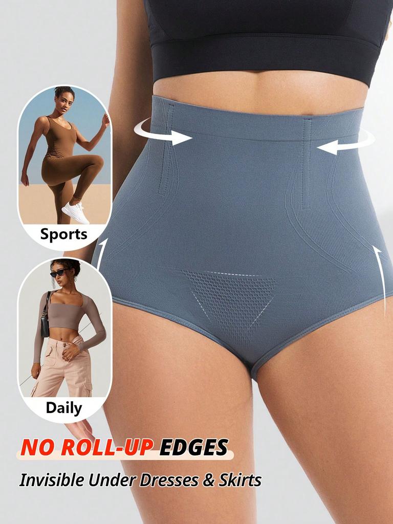 Flarixa Graue Shapewear Unterteil für Damen Hohe Taille Nahtlose Slips Bauchkontrolle Slips Hüft-Po-Lifter Schlankmachender Mieder Damen Oberschenkelmitte Body Shaper