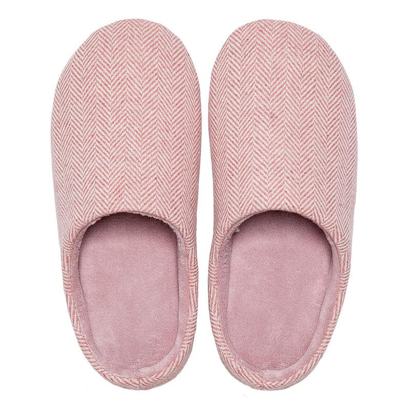 Japanese autumn and winter new plain home indoor wooden floor non-slip men and women couple wool warm cotton slippers