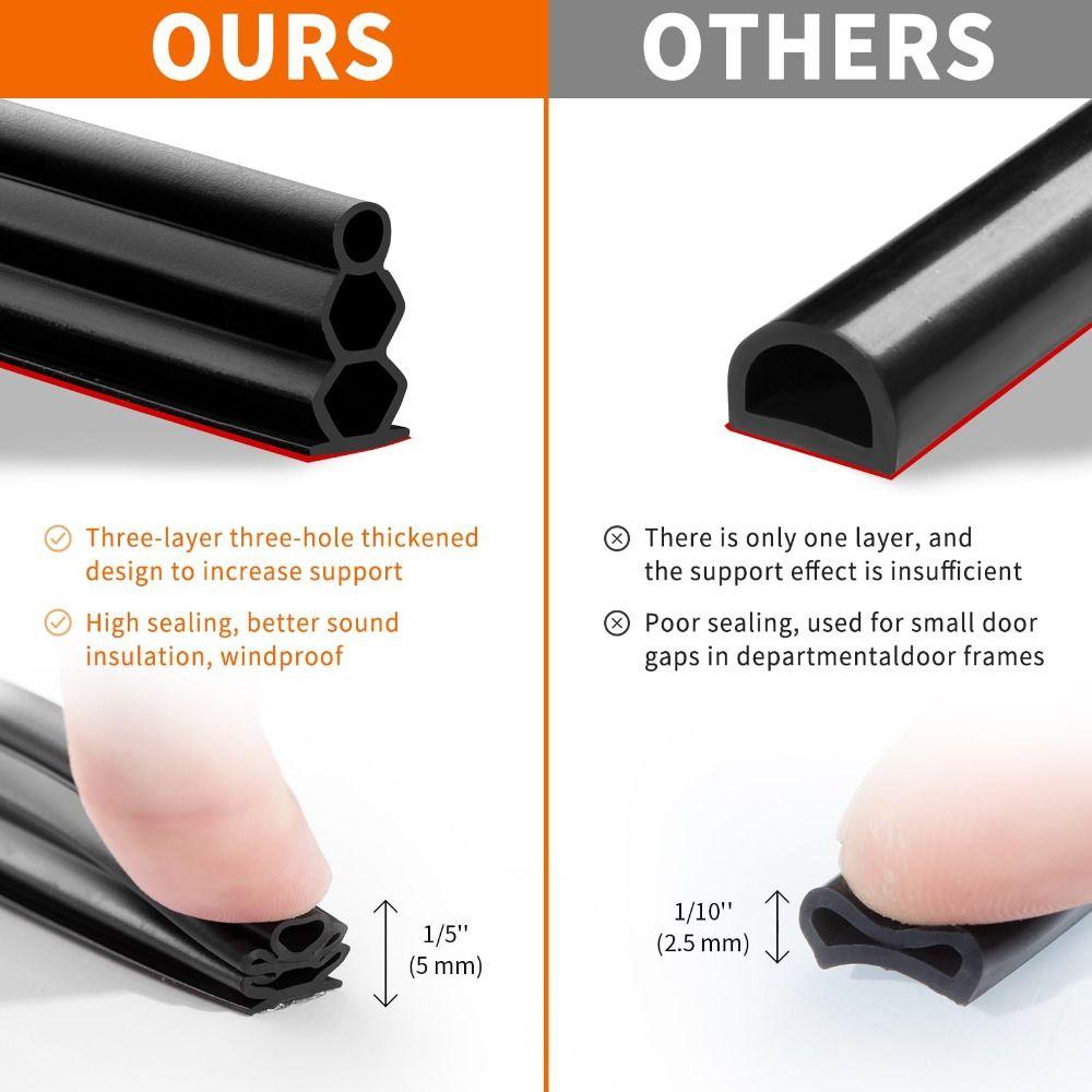 6M Door Frame Insulation Self-Adhesive Door Joint Sealing Strip High Quaity Door Seal Strip  Car