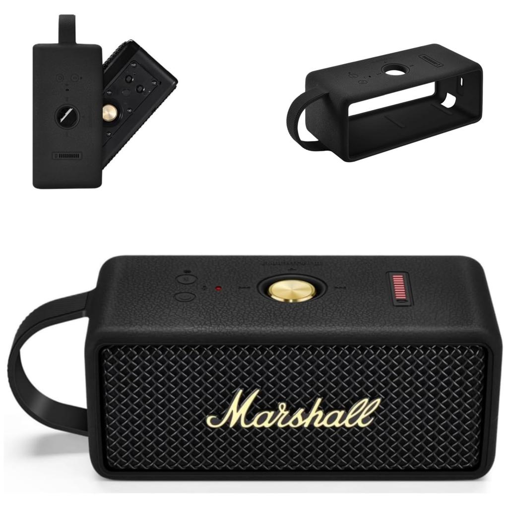 Fenmaru Marshall Emberton III Case, Shockproof Silicone Case for Marshall Emberton 3 (Black)