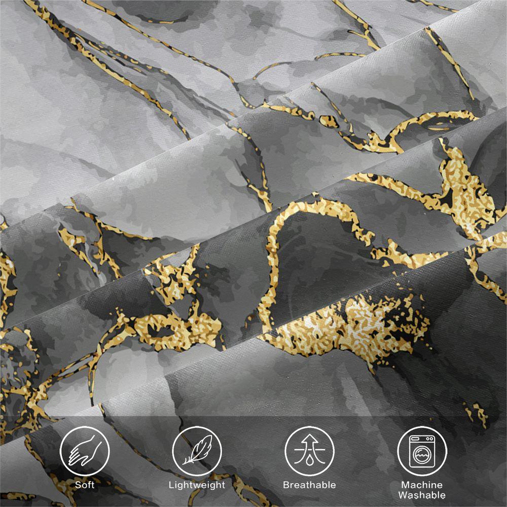 Luxury Gold Foil Marble Duvet Cover Set (1 Duvet Cover & 1/2 Pillowcase) Modern Abstract Bedding Set Bedroom Decor