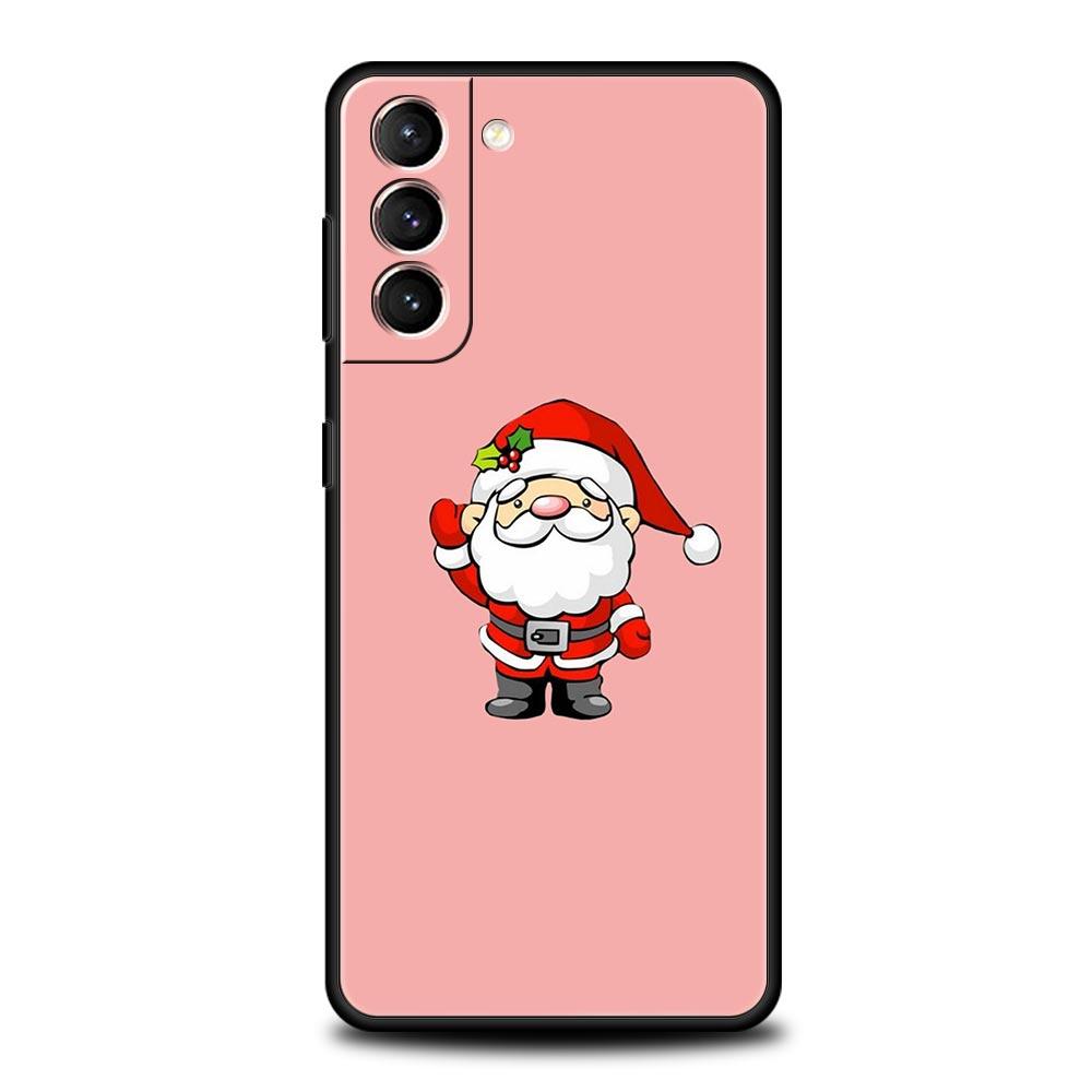 Funny Cartoon New Year Christmas Santa Phone Case For Samsung Galaxy S24 S23 S22 S20 Ultra S21 FE 5G S10 S9 Plus S10E S8 Cover