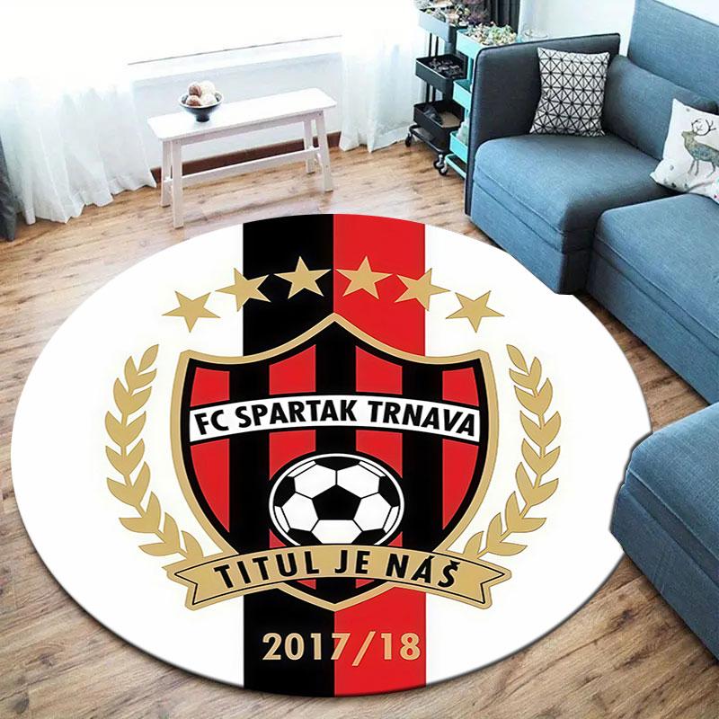 FC Spartak Trnava Round Area Rug,Carpet Rug for Living Room Bedroom Sofa Playroom Decor,Non-slip Floor Mat