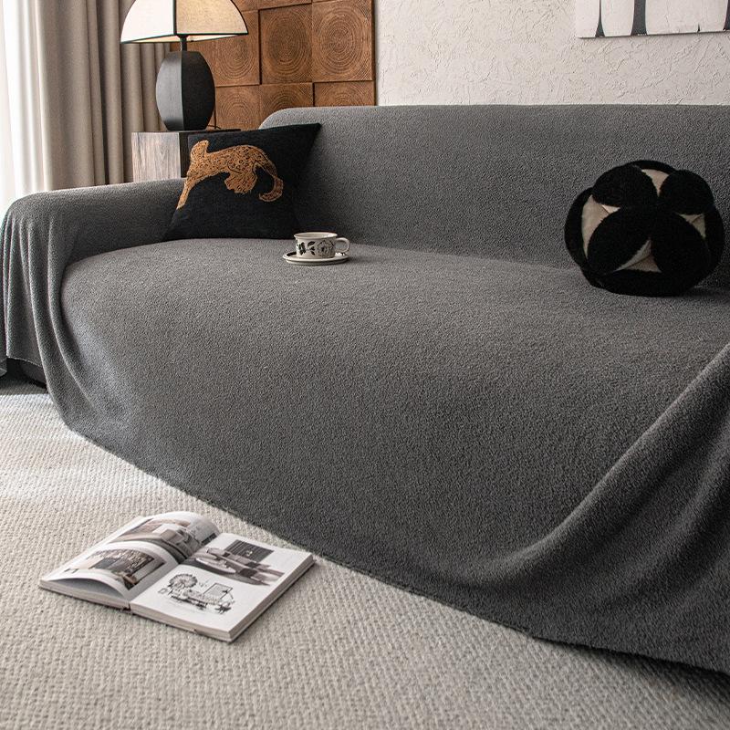 Plush sofa cover, sofa cover, autumn and winter, a whole all-inclusive thickened seat cushion